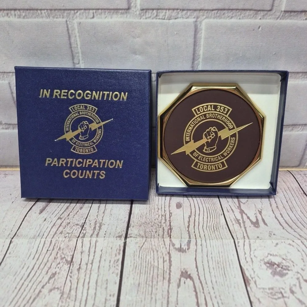 Local 353 Toronto Electrical Workers Award Coaster/Medallion Boxed